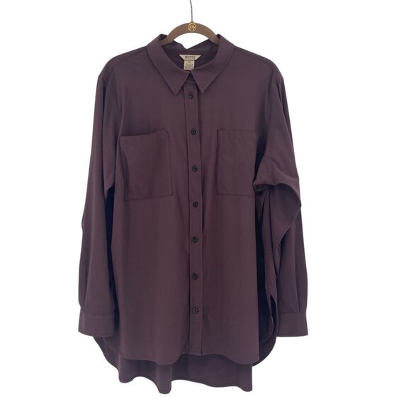 Duluth Trading Womens Size 2X Deep Burgundy Flexcellence Shirt Hiking Outdoor - Picture 1 of 9